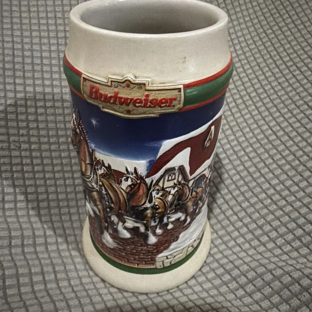Budweiser 1998 Grant's Farm Holiday‎ Stein Beer Mug CS343 Clydesdales 7
